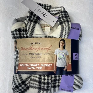 Weatherproof Vintage Youth Plaid Shirt Jacket and T-Shirt Size XS 5/6 - Picture 1 of 5