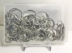 54 Pieces Metal Swivel Lanyard Snap Hook with Key Rings(Small Size) Silver - Picture 1 of 2