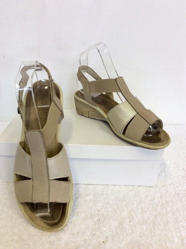 VANS SANDALI VAN DAL BEIGE PELLE ZEPPA TACCO MISURA 4 37