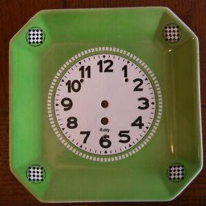 THREE! VINTAGE CERAMIC 8 DAY CLOCK FACES AND TWO MOVEMENTS. PRICE CUT!