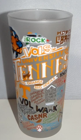 Univsersity of TENNESSEE Volunteers VOLS BIG ORANGE Logo Glass Cup Tumbler NCAA Cover