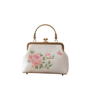 Pearl Handle Banquet Bag Embroidery Handbag Popular Qipao Bag Women - Picture 1 of 15