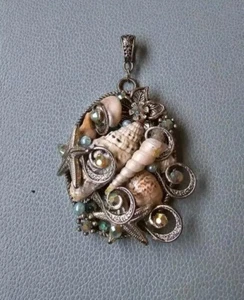 Silvertone Large Handcrafted Sealife Pendant - Picture 1 of 6