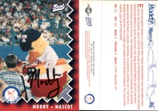 Muddy Signed 1997 Best Toledo Mud Hens #36 Card Toledo Mud Hens Auto AU