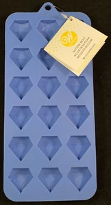 Diamond Gems - Silicone Mold - 18 Mold Tray - Blue - Wilton - Picture 1 of 6