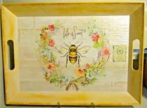 The Prairie By Rachel Ashwell Life Is Sweet Bees Large Melamine Serving Tray New - Picture 1 of 2