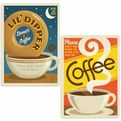 Lil Dipper Donut Coffee Vinyl Sticker Set of 2 Laptop Car Decals - Image 1 of 4
