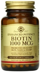 Solgar Biotin Vegetable Capsules, 1000 mcg, 100 Count - Picture 1 of 1