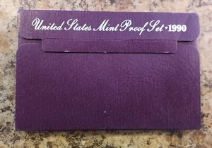 1990 S US Mint Proof Set 5-coin set in OGP Purple Box with COA BM5 - Picture 1 of 6