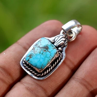 Collar Colgante Turquesa Azul Tibetano Vintage Talla-1.7 Foto 1 de 4