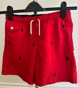POLO RALPH LAUREN - Boys Designer Red Swim Shorts - Age 12 Years - Picture 1 of 10