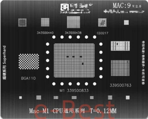 Amao MAC9 JHL8040R SLMN7 JHL8010R SLMNE A1990 CD3217B12 CD3217B13 M1 CPU Stencil - Picture 1 of 4