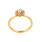 Flower Ring: 18k Gold Plated Ball Bead Ring Jewelry For Daughter Birthday Gift