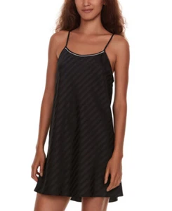 Flora by Flora Nikrooz Women's Angela Striped Satin Chemise (Black, X-Large) - Picture 1 of 2