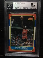 1986 Fleer Rookie Michael Jordan Rookie BGS 8.5 (9 Sub Grades)