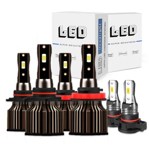 6000K LED Headlight Fog Light Bulbs Kit For Chevy Silverado 1500 2500 2007-2015 - Picture 1 of 13