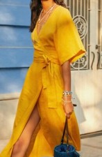 urban outfitters gabrielle linen midi wrap dress