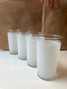 White Frosted Federal Glass Glasses SET OF 4 8oz - Picture 1 of 7