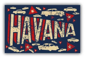 Adesivo Old Classic American Car Havana Cuba auto paraurti auto decalcomania - Foto 1 di 1