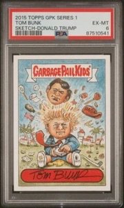 2015 Topps GPK Tom Bunk Sketch - Donald Trump USA President #47 PSA 6 POP 1 - Picture 1 of 2