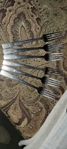 Lot of 7 Reed & Barton triplex silver plate Sheraton Hotel Dinner Forks 7-1/2" - Picture 1 of 7