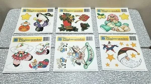 Lot of 6 New Vintage 1993 Daisy Kingdom Holiday Window Wonders Static Clings - Picture 1 of 4