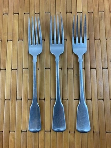 Set of 3 Stainless DINNER FORKS  Oneida Cube AMERICAN COLONIAL 7 1/4"  Satin - Picture 1 of 8