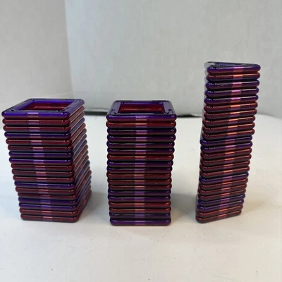Lote de 60 Azulejos Magnéticos Magformers Construcción Cuadrados Triángulo Formas Bloques Juguete Foto 1 de 4