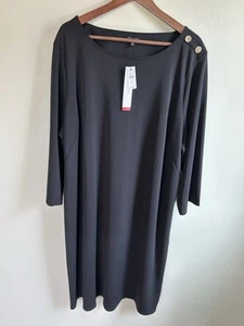 Talbots Dress 3X NWT $149 Black Knit Jersey Midi Classic Stretch formal travel - Picture 1 of 11