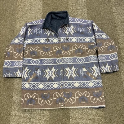 Chaqueta sudadera reversible polar estampado azteca suroeste vintage años 90 para mujer Foto 1 de 4