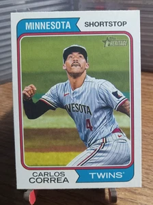 Carlos Correa 2023 Topps Heritage #548 Image Variation SP - Imagen 1 de 2