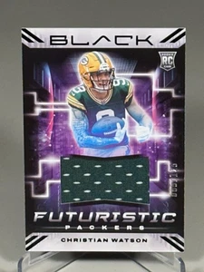 2022 Panini Black Futuristic #FUT-CWA Christian Watson 5/125 (RC) G B Packers - Foto 1 di 3