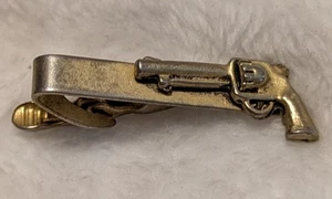 Revolver Vintage Tie Bar Clip Goldtone Unbranded  - Picture 1 of 2