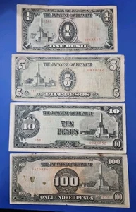 WWII Japanese Invasion Occupation 1944 Peso Dollar Japan Pacific War  - Picture 1 of 2