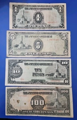 WWII Japanese Invasion Occupation 1944 Peso Dollar Japan Pacific War  - Image 1 of 2