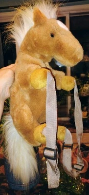 JAAG Horse Pony Plush Backpack Bag Realistic Stuffed Animal Brown Tan Toy 22" (G - Image 1 of 4