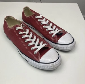 Converse Chuck Taylor Canvas Low Burgundy Red Shoes Mens 19 Womens 12 - Picture 1 of 8
