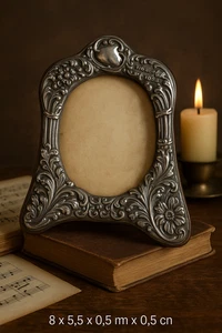 Antiguo marco de plata esterlina HJO&Co Birmingham 1903 Art Nouveau floral - Imagen 1 de 9