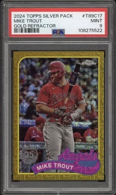2024 Topps Silver Pack Mike Trout Gold Refractor /50 #T89C17 PSA 9 Mint Angels - Image 1 of 2