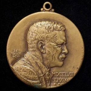 1920 Theodore Roosevelt Memorial Association medaglia fondatori J. E. Fraser 34 mm - Foto 1 di 2