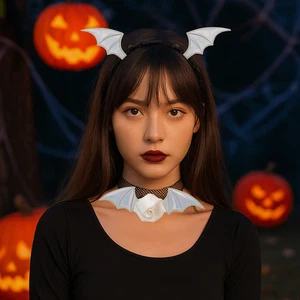 Flower Bat Wings Hairband Lace Halloween Hair Hoop Adults - Picture 1 of 15