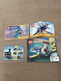 Lot of 4 Lego Creator Instruction Manuals Only 31008 31015 31062 31094