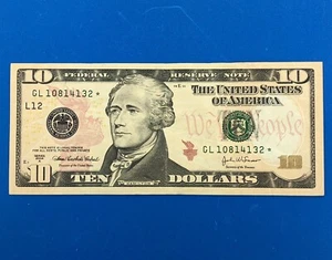 2004 A $10 Federal Reserve San Francisco Star Note Printed Fort Worth Rare - Picture 1 of 11