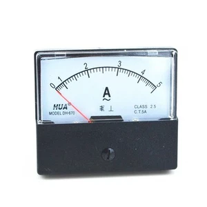 AC 0-5A Analog Panel Meter Ammeter Gauge DH-670 - Imagen 1 de 3