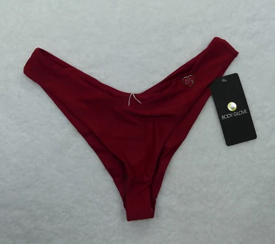 Guante corporal parte inferior de bikini para mujer grande rojo arándano descarado corte alto frente en V natación Foto 1 de 4