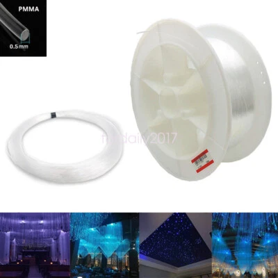 0.5mm 10/50/100m PMMA End Glow Optic Fiber Cable LED Ceiling Light for Home Car - Image 1 of 4