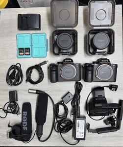 (LOT OF 13) SONY CAMERAS, LENS ADAPTERS, MICS, MEMORY CARDS & MORE - SEE DETAILS - Picture 1 of 12