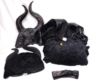 Maleficent Halloween Costume (Dress, Headpiece, Choker) XL and Plastic Headpiece - Picture 1 of 6