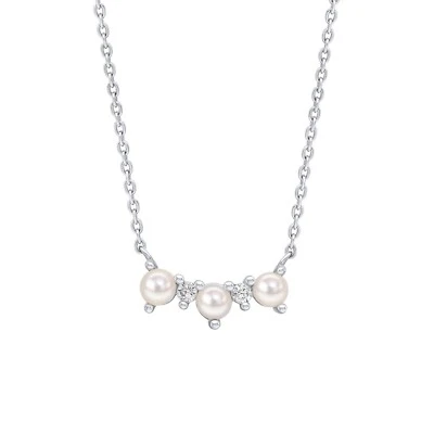 Curvo Perla D'Acqua Dolce Collana Argento Sterling 925 Marchiato Nuovo Scatola - Immagine 1 di 3