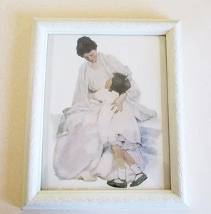 Vintage Jessie Willcox My Home Is In My Mother's Eyes Print 12" x 10" Wood Frame - Picture 1 of 6